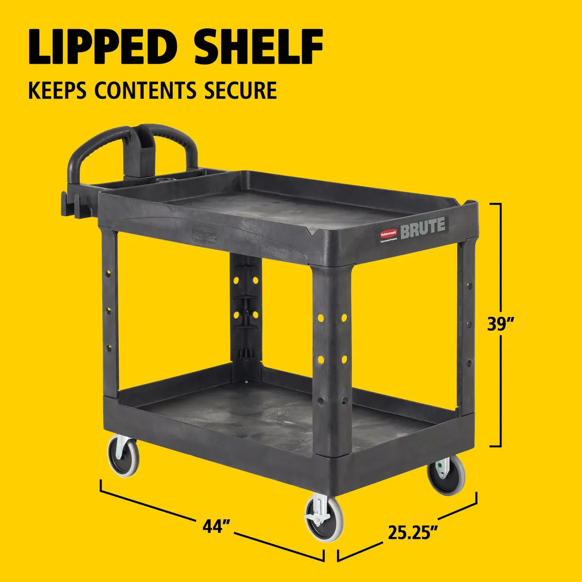 Rubbermaid Commercial Products Brute Med 2-Shelf Utility Cart, 226.8kg (500lb) | Heavy-Duty Mobile Storage - view 7