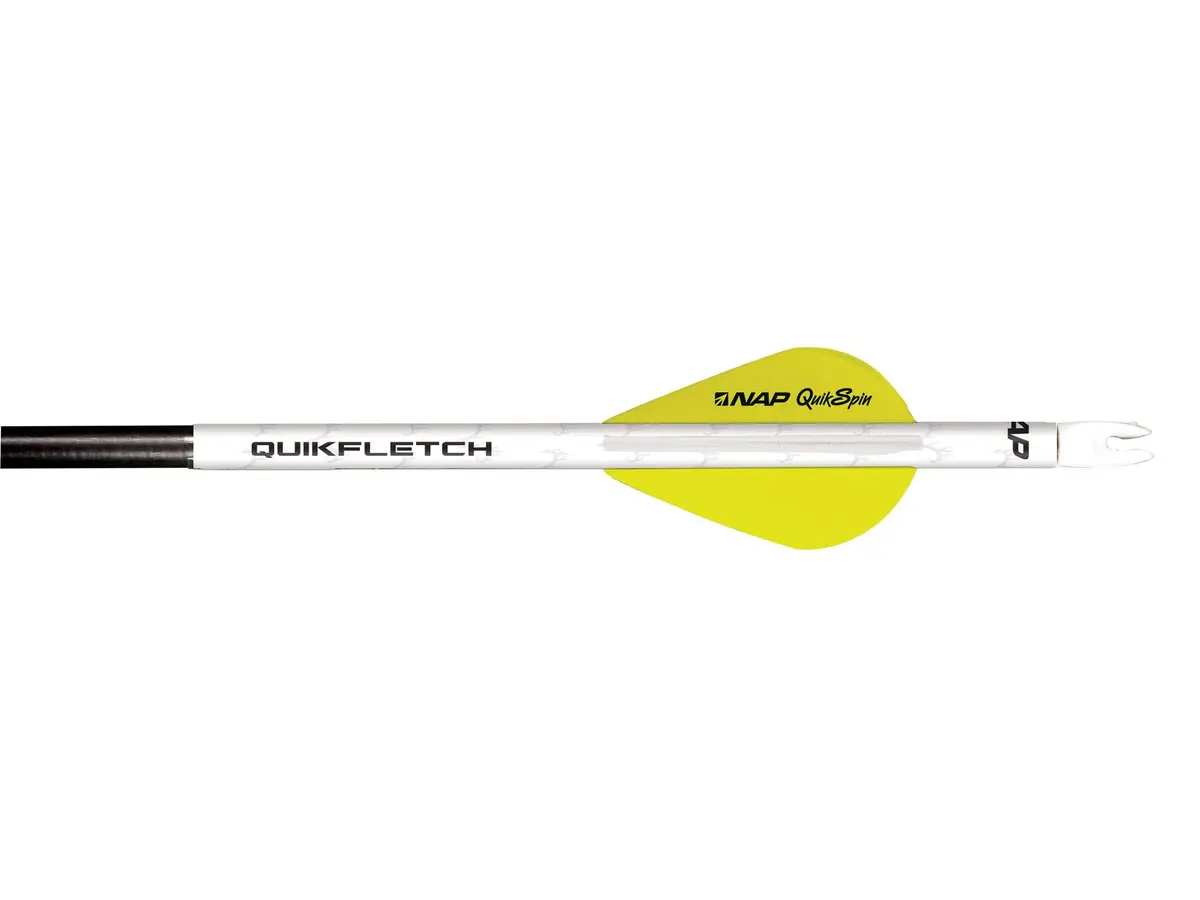 New Archery Products Quikfletch Quikspin 2" 3-Vane Fletching 6-Pack | Easy Arrow Building for Compound Bows - main product image