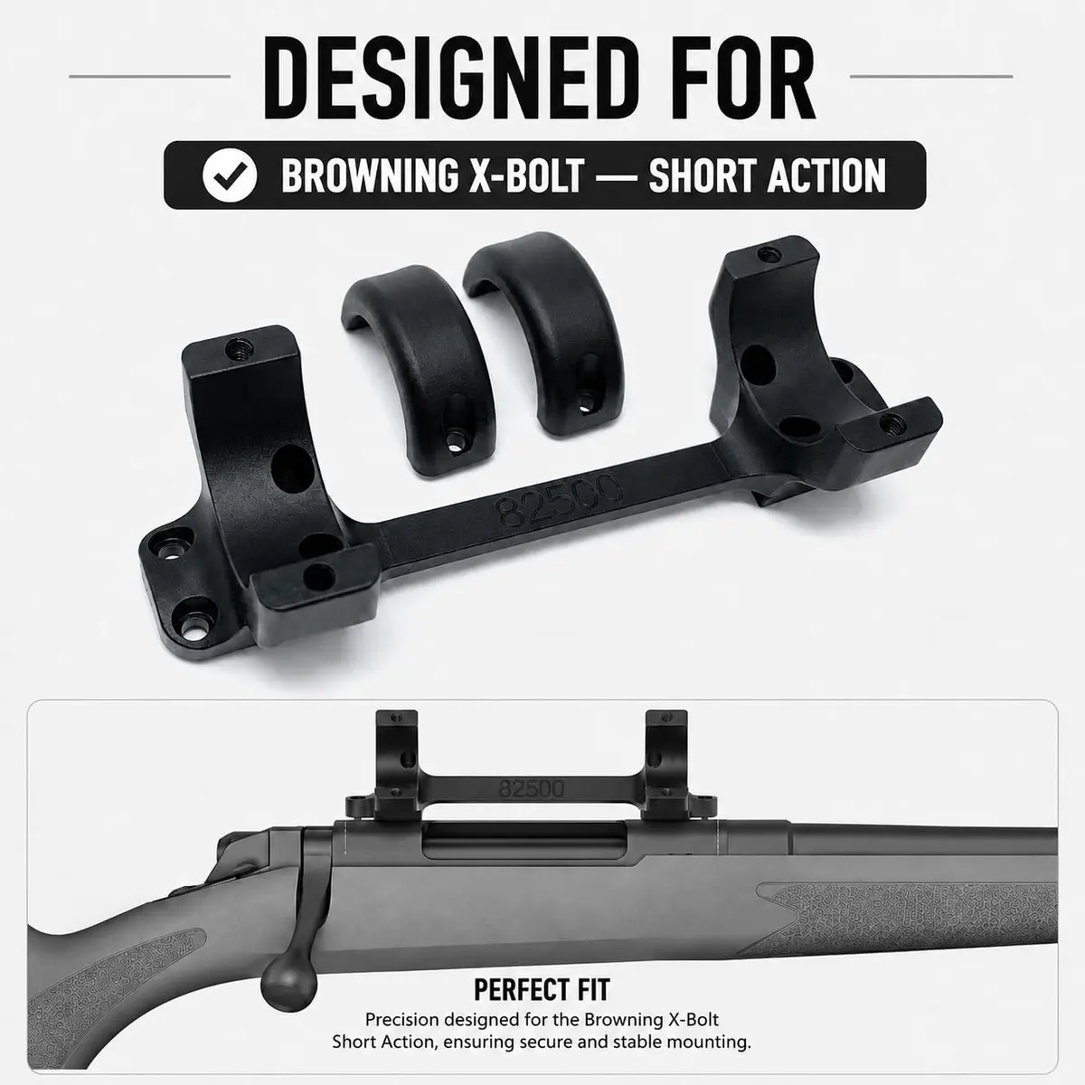 Game Reaper Browning X Bolt-Short Action-High Mount (Black, 1 inch) | Precision Rifle Scope Mount for Browning X-Bolt - view 3