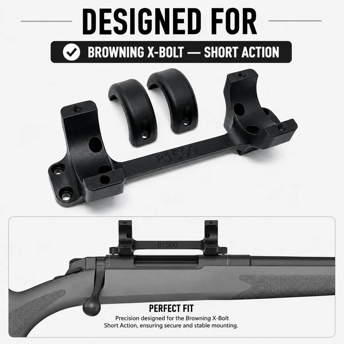 Game Reaper Browning X Bolt-Short Action-Medium Mount (Black, 1 inch) | Precision Optics Mount for Hunting - view 3