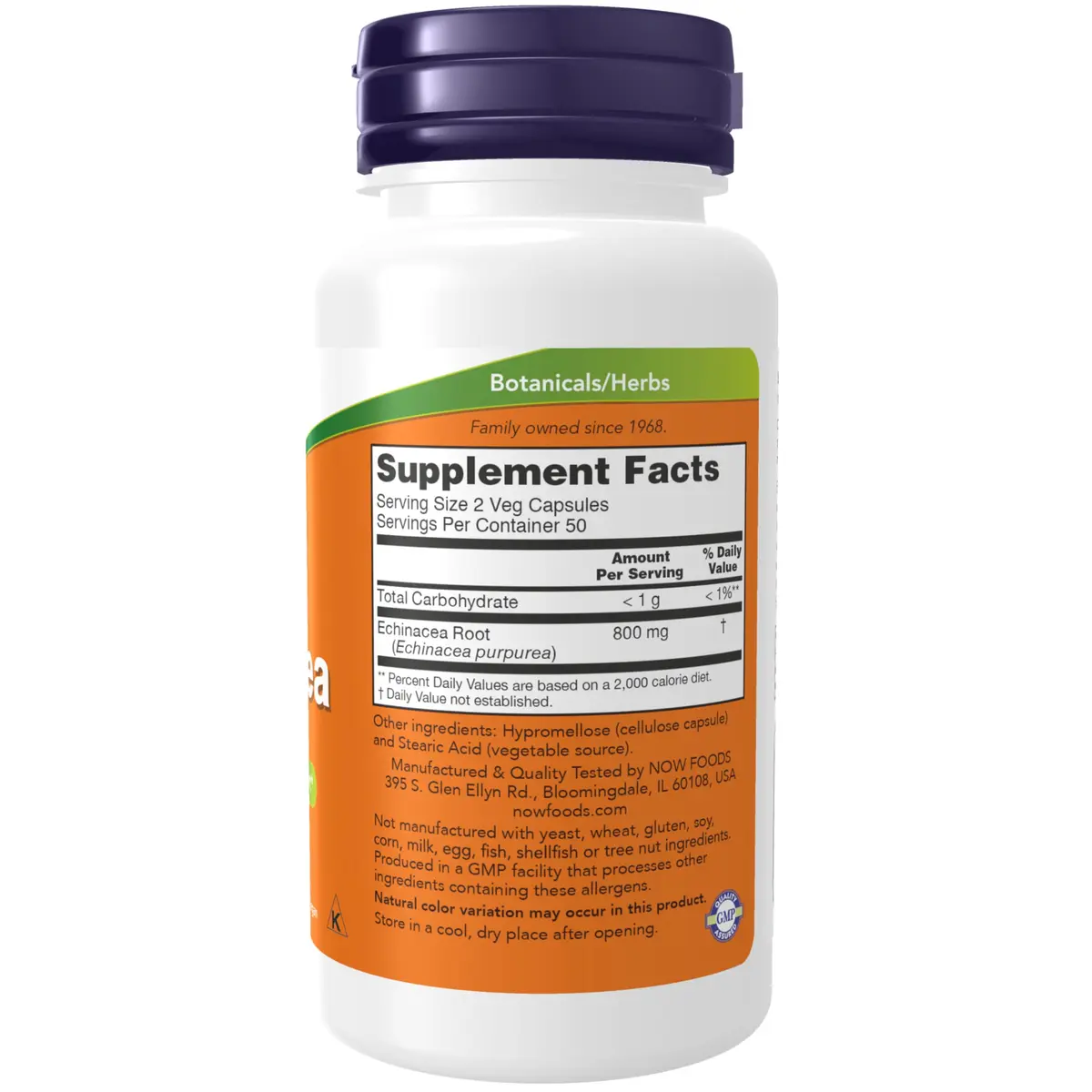 NOW Supplements Echinacea 400 mg | Immune Support, 100 Veg Caps, USA Import - view 2