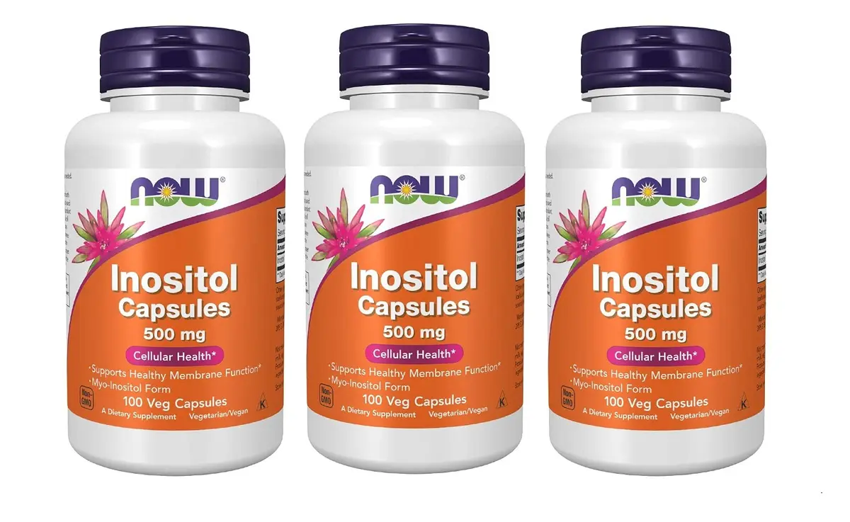 NOW Foods Foods Inositol 500mg | Cell Membrane Support, Vegetarian Capsules (100 Count x 3) - main product image