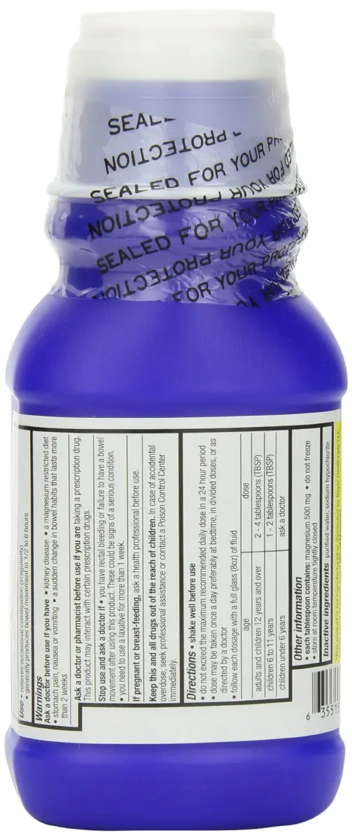 Quality Choice Milk Of Magnesia Original Flavor 12 Fl Oz (355ml) | Effective overnight laxative & antacid - view 2