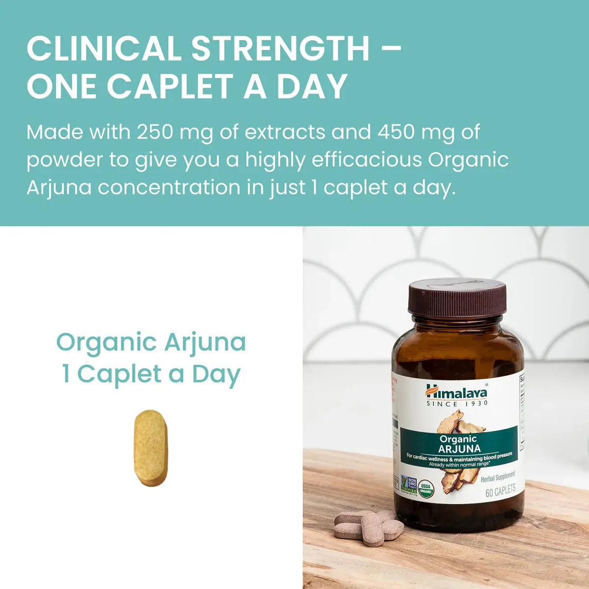 Himalaya Organic Arjuna Caplets 700 mg (120 Caplets Total) | USDA Certified Organic Heart Support - view 6