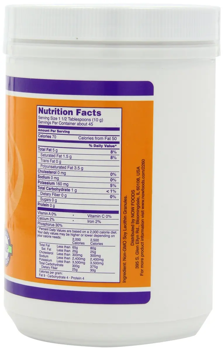 NOW Lecithin Granules 1-Pound (Pack of 2) | Soy-Based, Unflavoured, Nutritional Support for Energy & Fertility - view 3