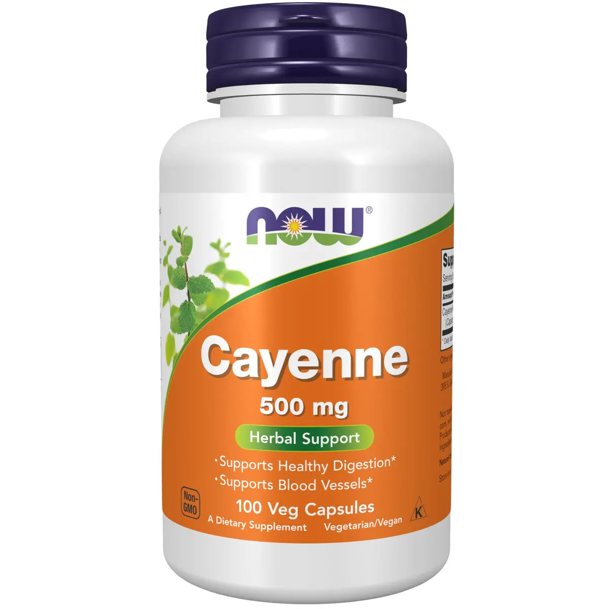 NOW Cayenne (Capsicum annuum) 500 mg | Supports Digestion & Blood Vessels - main product image