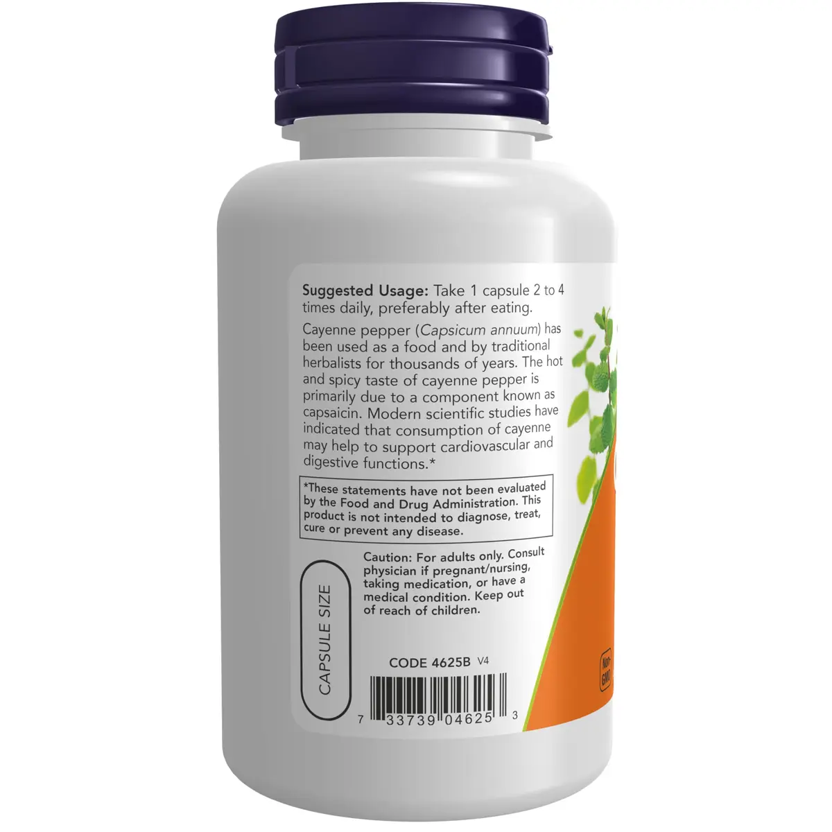 NOW Cayenne (Capsicum annuum) 500 mg | Supports Digestion & Blood Vessels - view 3