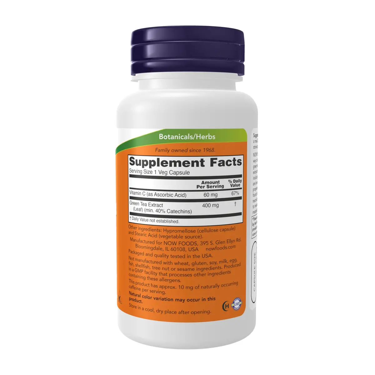 NOW Green Tea Extract 400 mg with Vitamin C | Antioxidant & Cellular Support (110 characters) - view 2