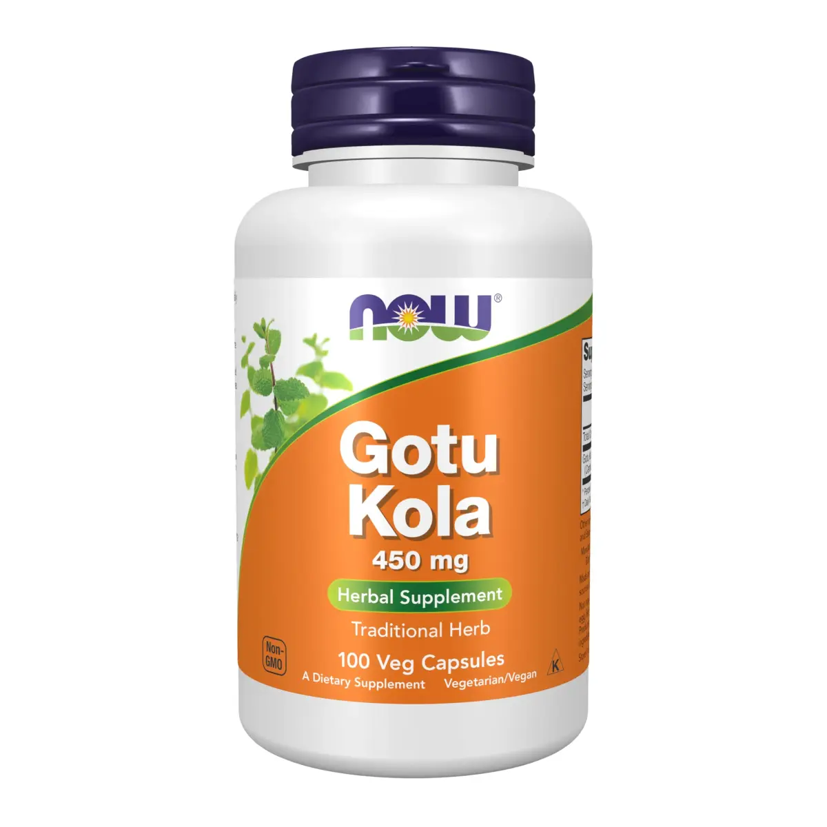 NOW Foods Gotu Kola Herbal Supplement 450 mg 100 Veg Capsules | Supports Focus & Memory - main product image