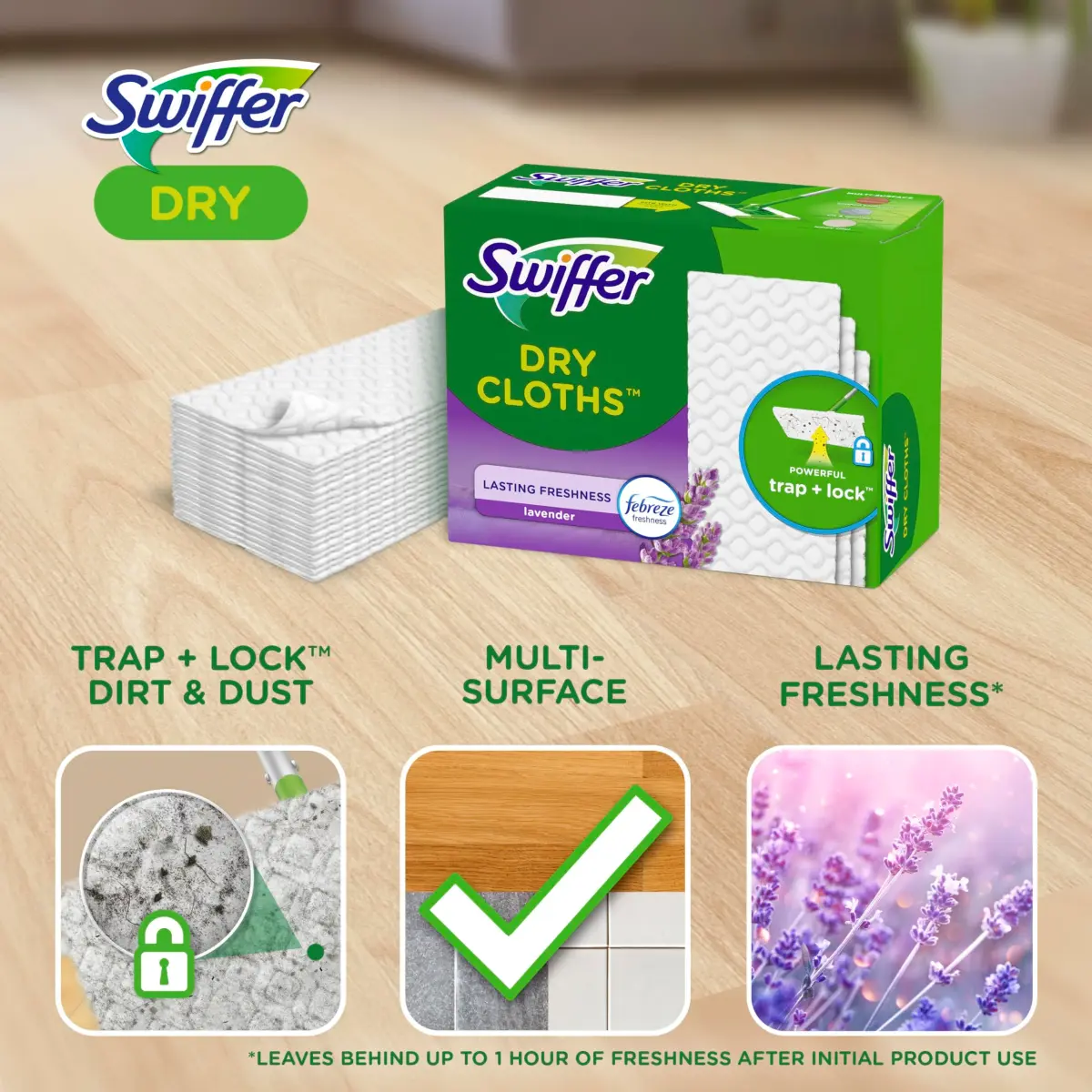 Swiffer Sweep + Mop Dry Pads Refill 32ct (96 Total Cloths) | Traps Dirt & Dust Better Than a Broom - view 3