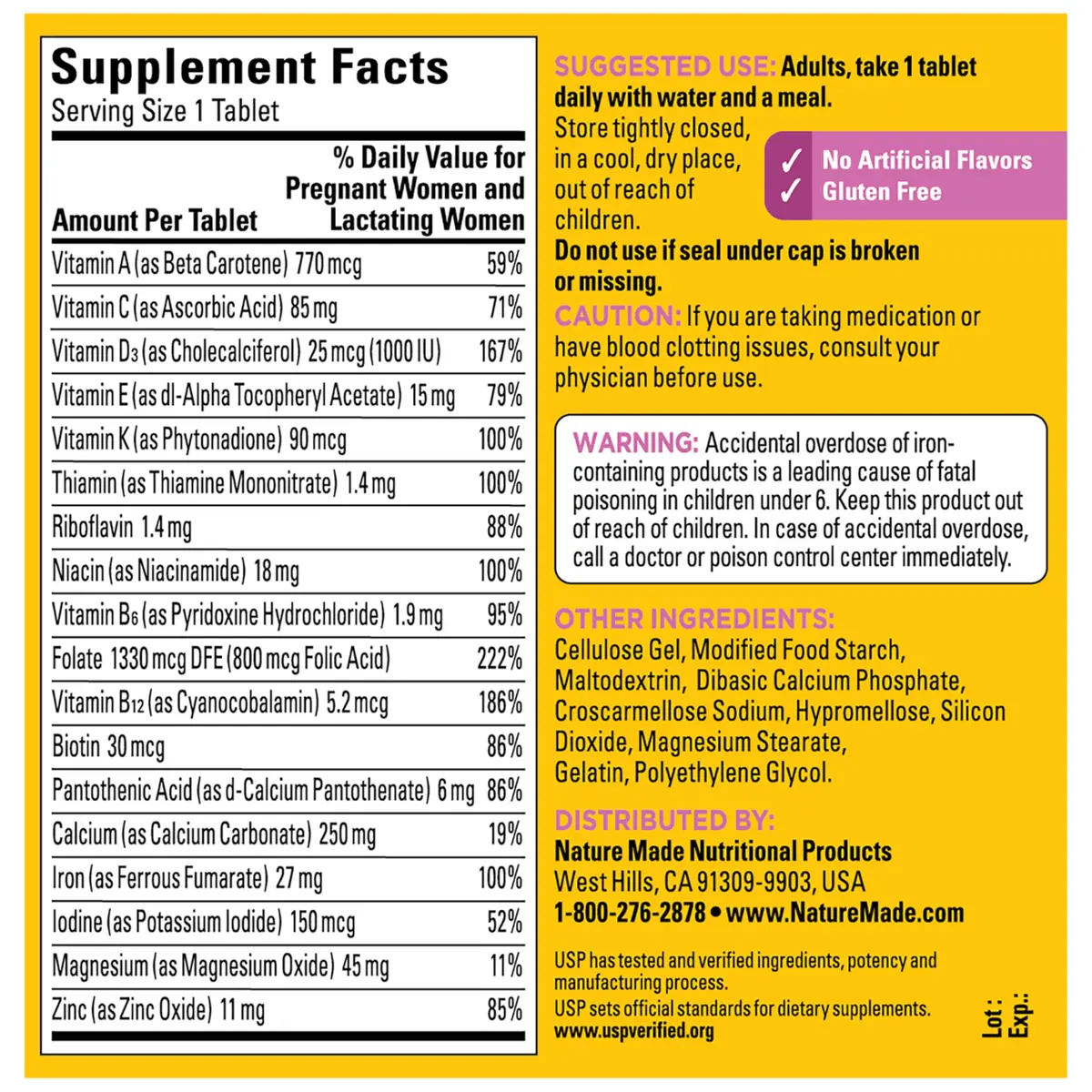 Nature Made Prenatal Multivitamin with Folic Acid, 250 Tablets | Supports Baby & Mom's Health - view 8