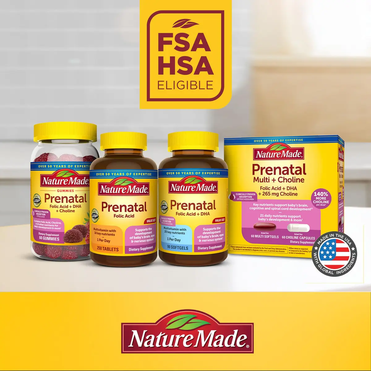 Nature Made Prenatal Multivitamin with Folic Acid, 250 Tablets | Supports Baby & Mom's Health - view 4