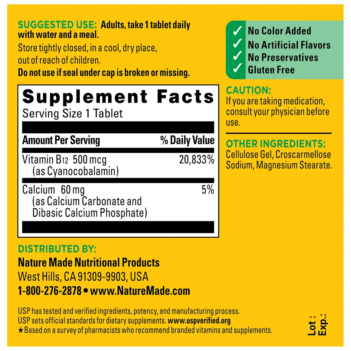 Nature Made Vitamin B12 500 mcg Tablets | Energy Metabolism Support, 200 Count - view 7