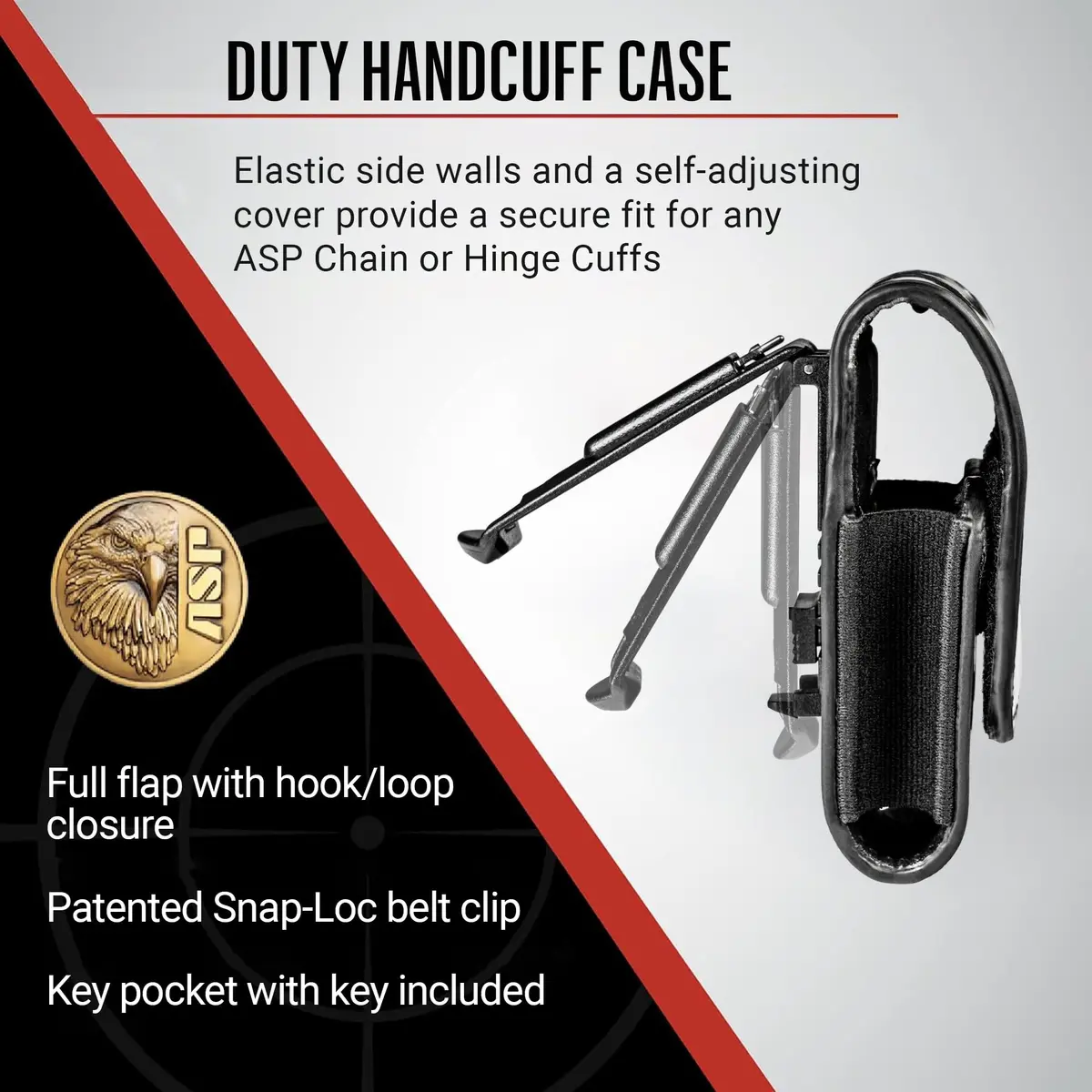 ASP Duty Handcuff Case Chain/Hinge ASPtec High Gloss | Secure Police & Security Gear - view 2