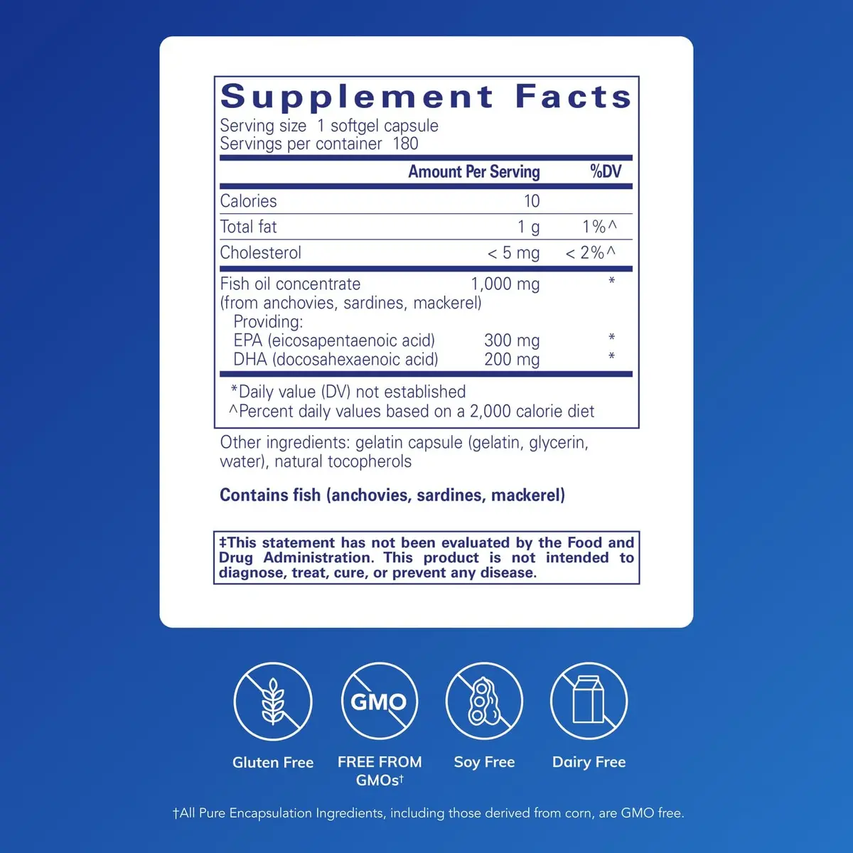 Pure Encapsulations EPA/DHA Essentials 180 Softgel Capsules | Supports Heart & Brain - view 2