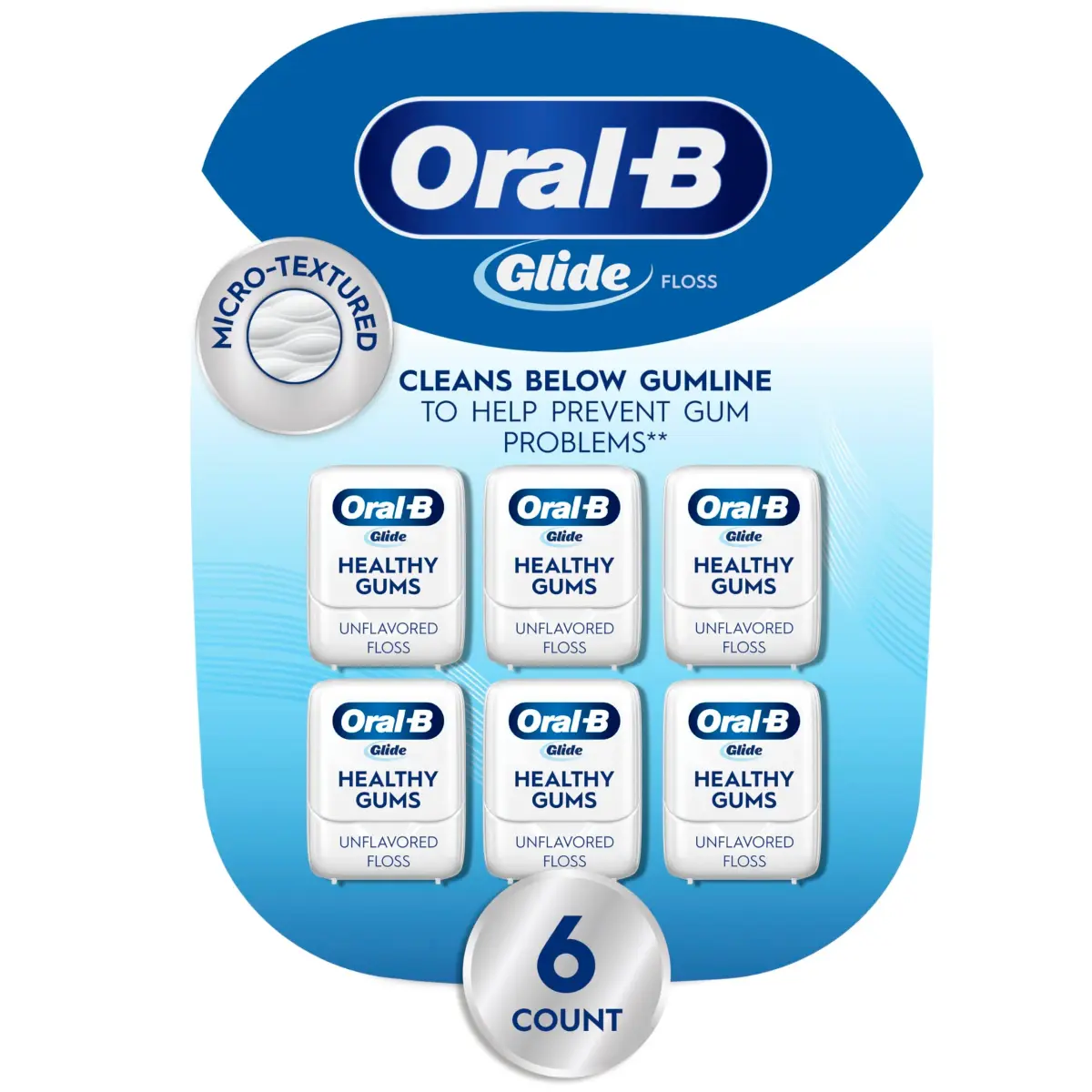 Oral-B Glide Healthy Gums Unflavored Dental Floss 50m (164 ft) | Dentist Recommended for Healthy Gums - main product image