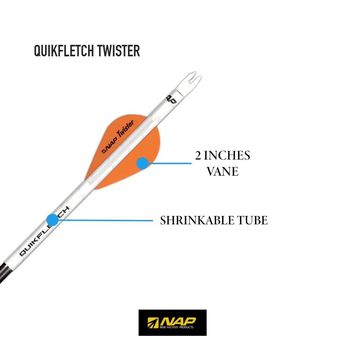 New Archery Products Quikfletch Twister 2" 3-Vane Fletching 6-Pack | Easy Arrow Building for Accuracy - view 3