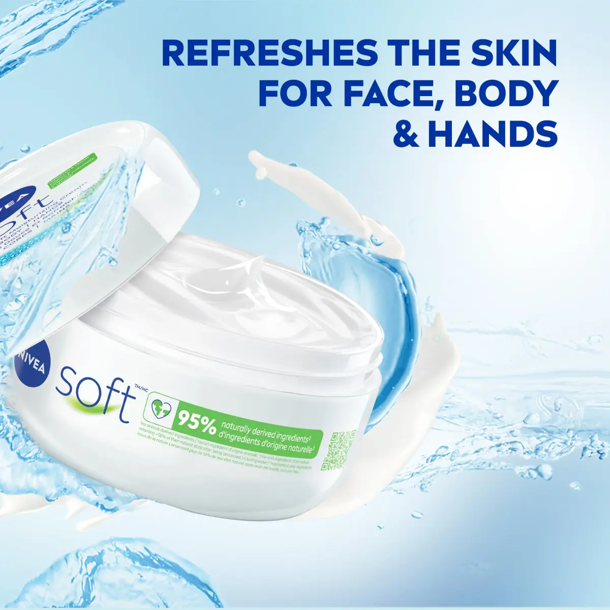 NIVEA Soft Moisturizing Creme 200ml (6.8 Fl Oz) Pack of 4 | Refreshing Hydration for Face, Body & Hands - view 3