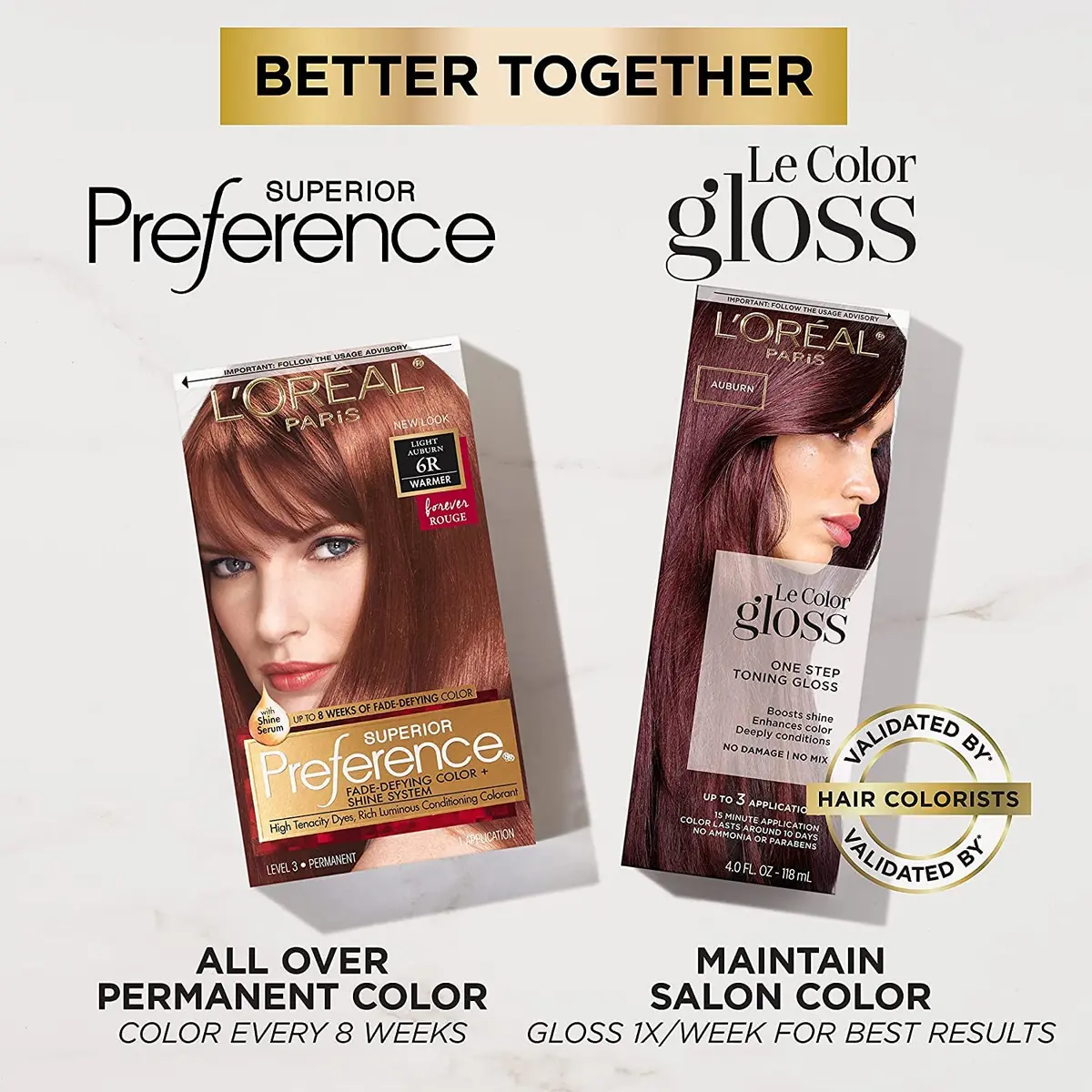 L'Oreal Paris Superior Preference 4R Dark Auburn | Fade-Defying Permanent Hair Color (70-120 chars) - view 5