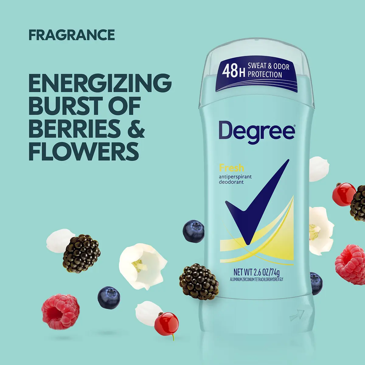 Degree Fresh Antiperspirant Deodorant for Women 2.6 oz Pack of 6 | 48-Hour Sweat & Odor Protection - view 5