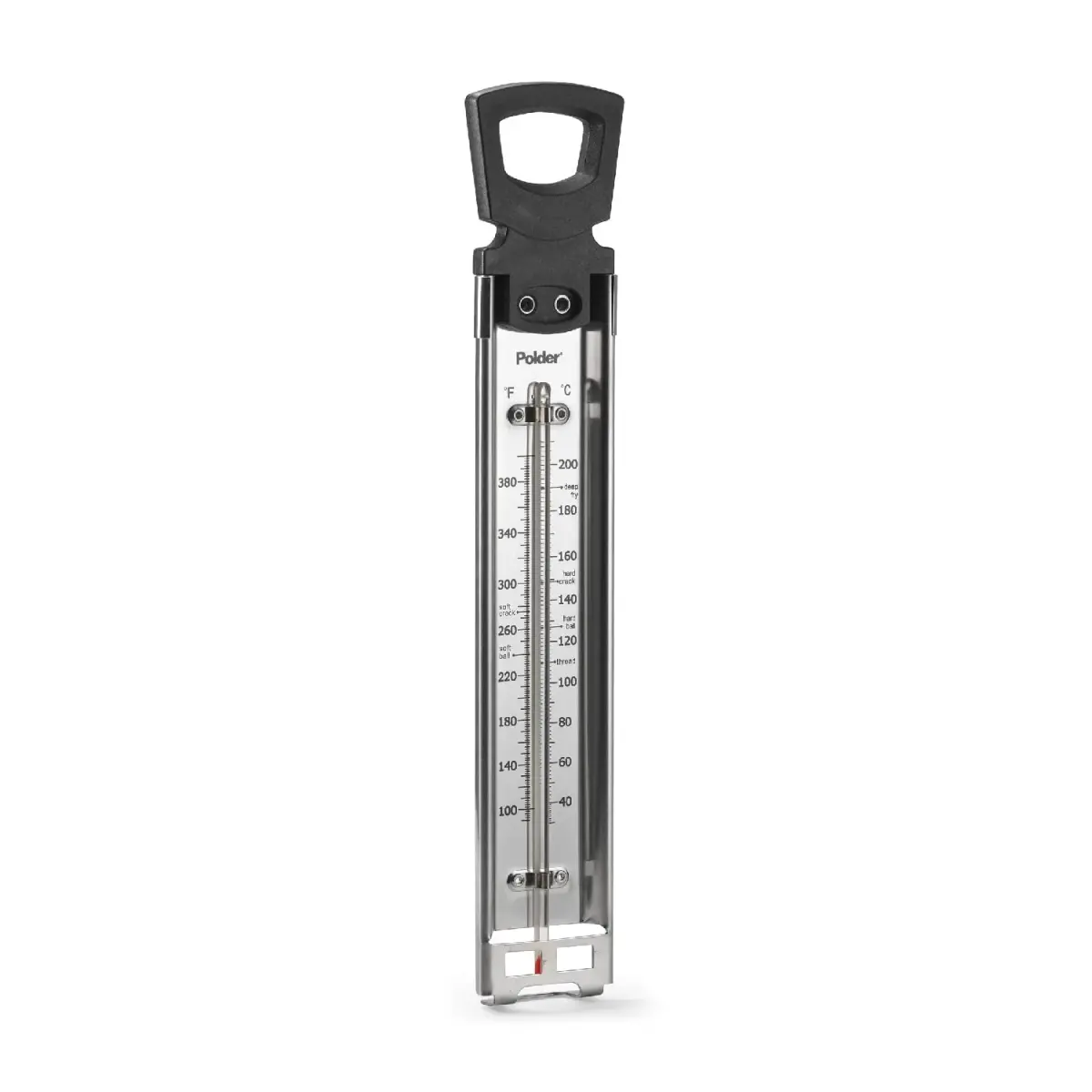 Polder Stainless Steel Candy Thermometer with Pot Clip, 30-200°C (90-400°F) | Accurate Readings for Jams, Candies, and Deep Frying - main product image
