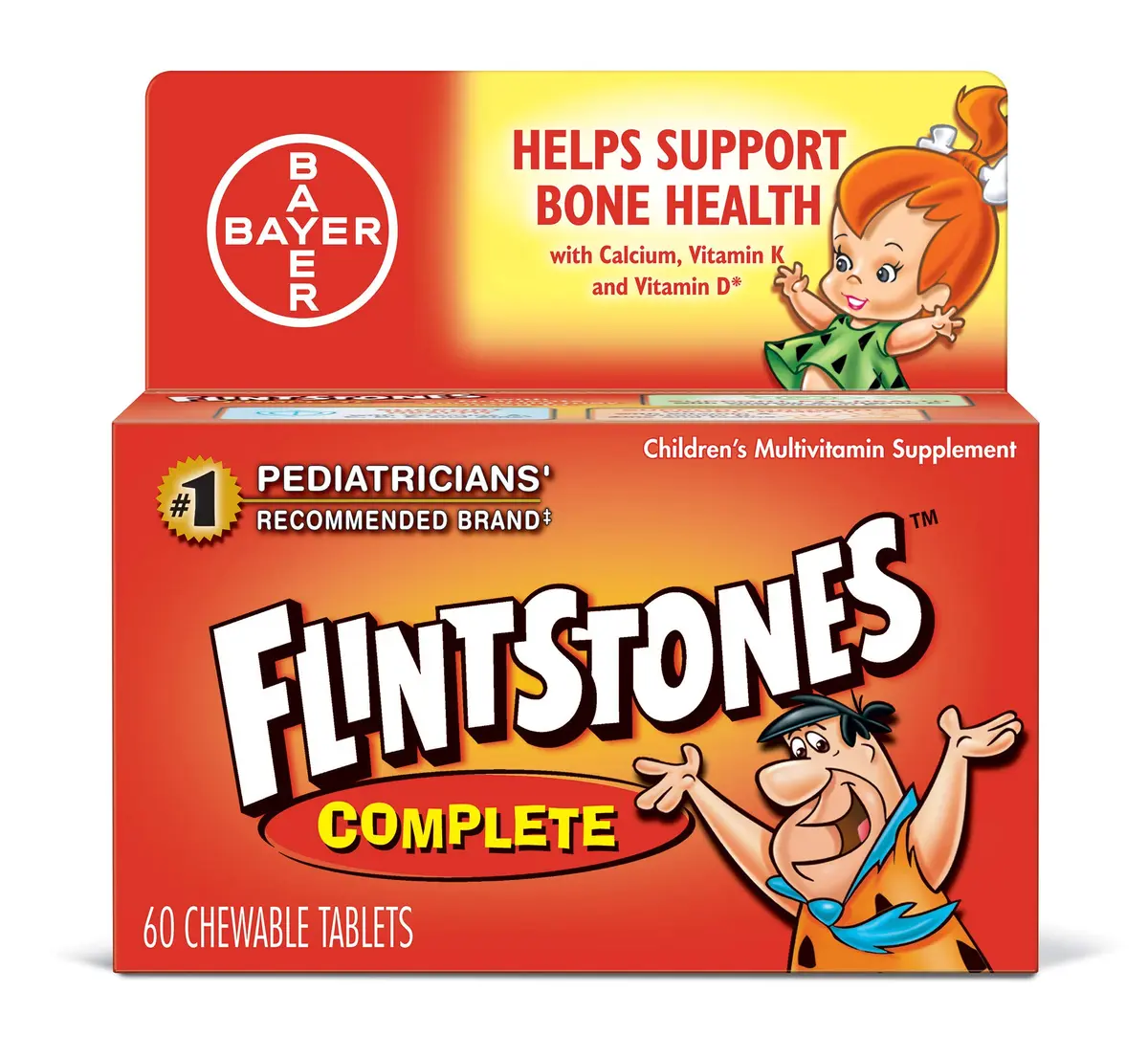 Flintstones Vitamins Complete Multivitamin Chewables 60 ct | Supports Child Growth & Development - main product image