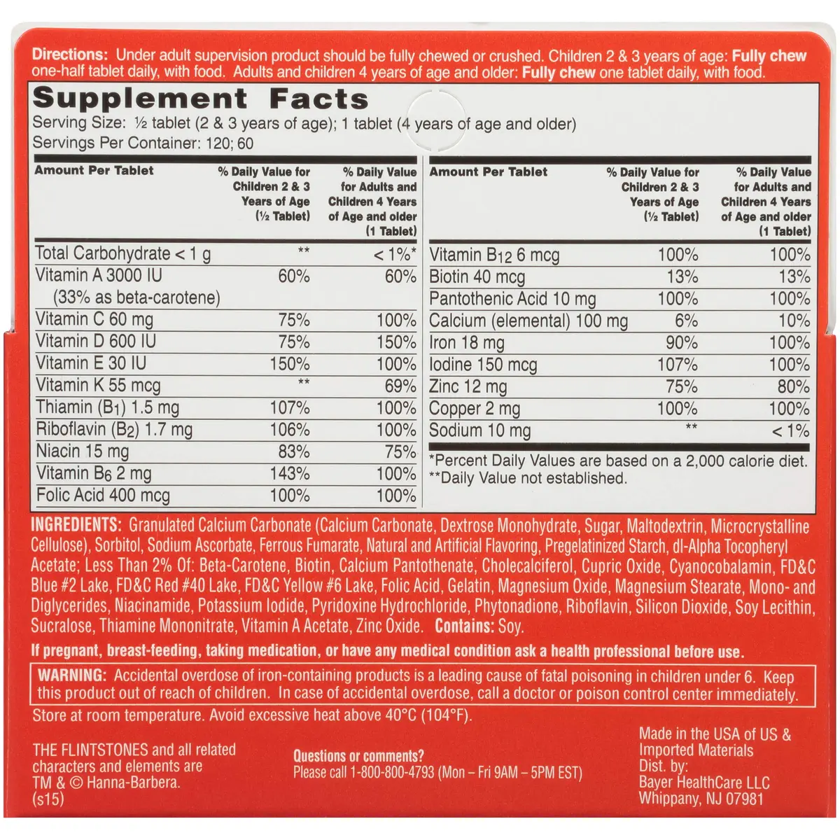 Flintstones Vitamins Complete Multivitamin Chewables 60 ct | Supports Child Growth & Development - view 2