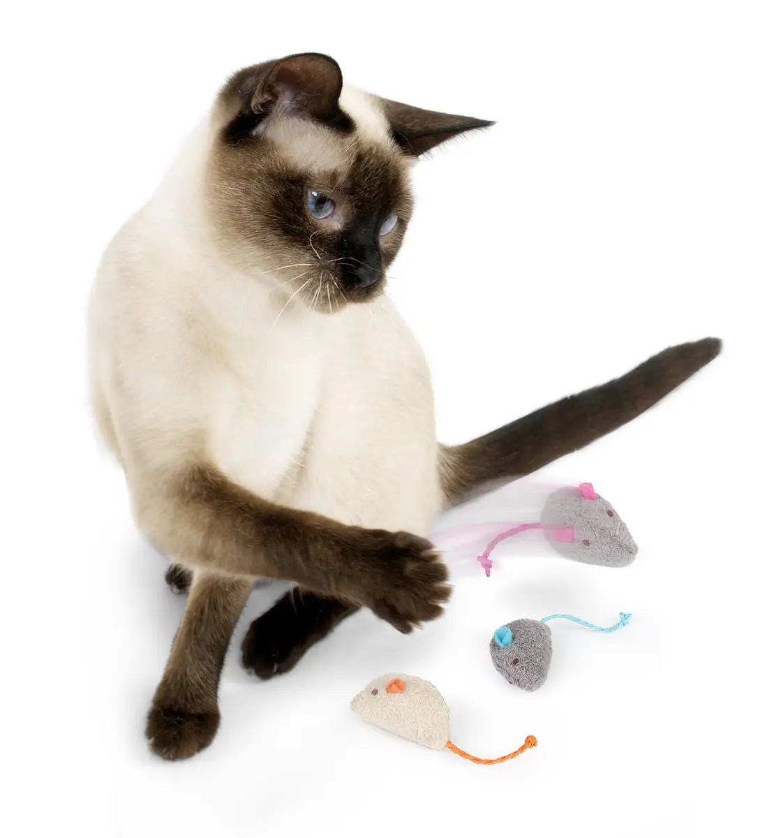 SmartyKat Skitter Critters Catnip Cat Toys - Gray/Cream, 3 Count | Catnip-Filled Mice for Play & Exercise - view 7