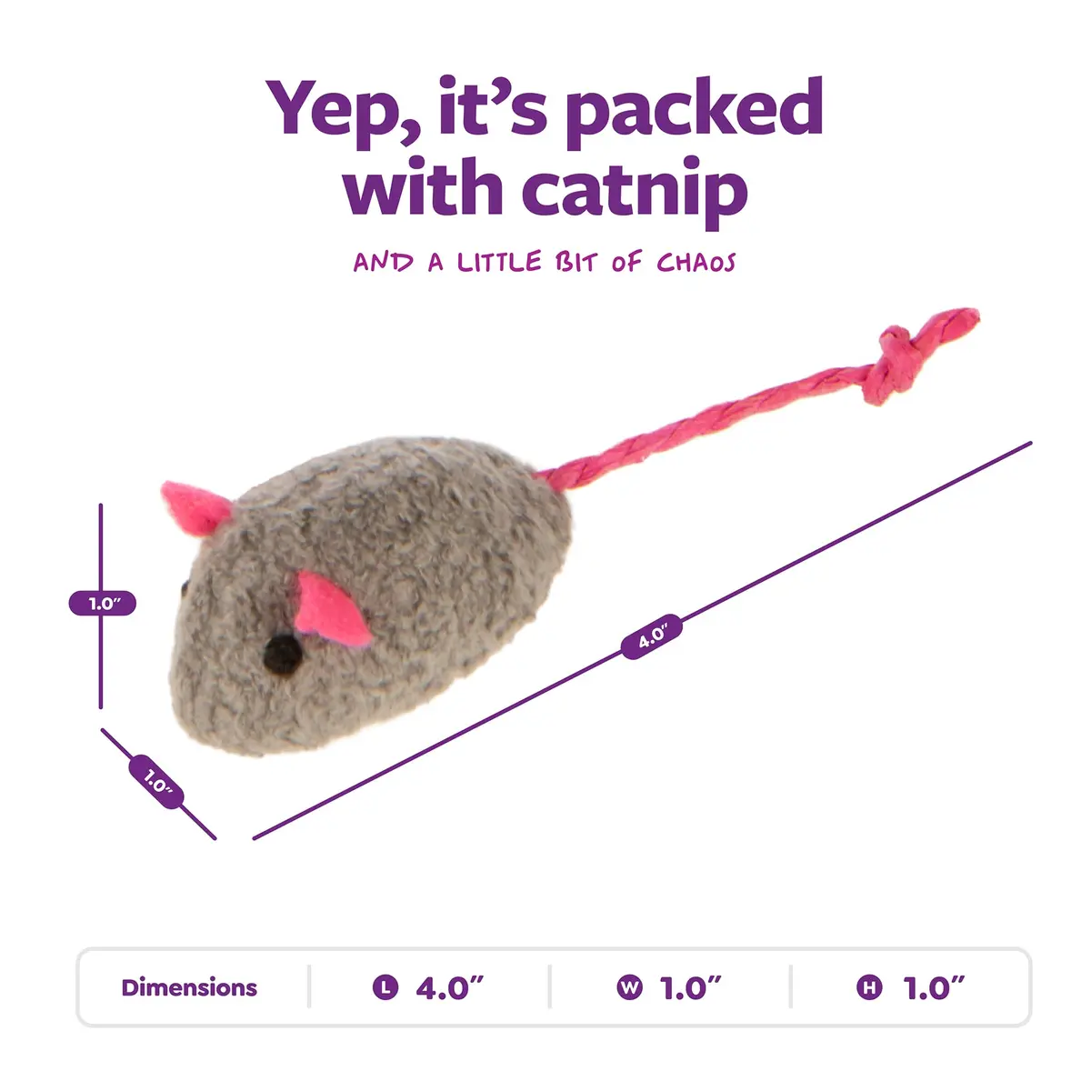 SmartyKat Skitter Critters Catnip Cat Toys - Gray/Cream, 3 Count | Catnip-Filled Mice for Play & Exercise - view 3