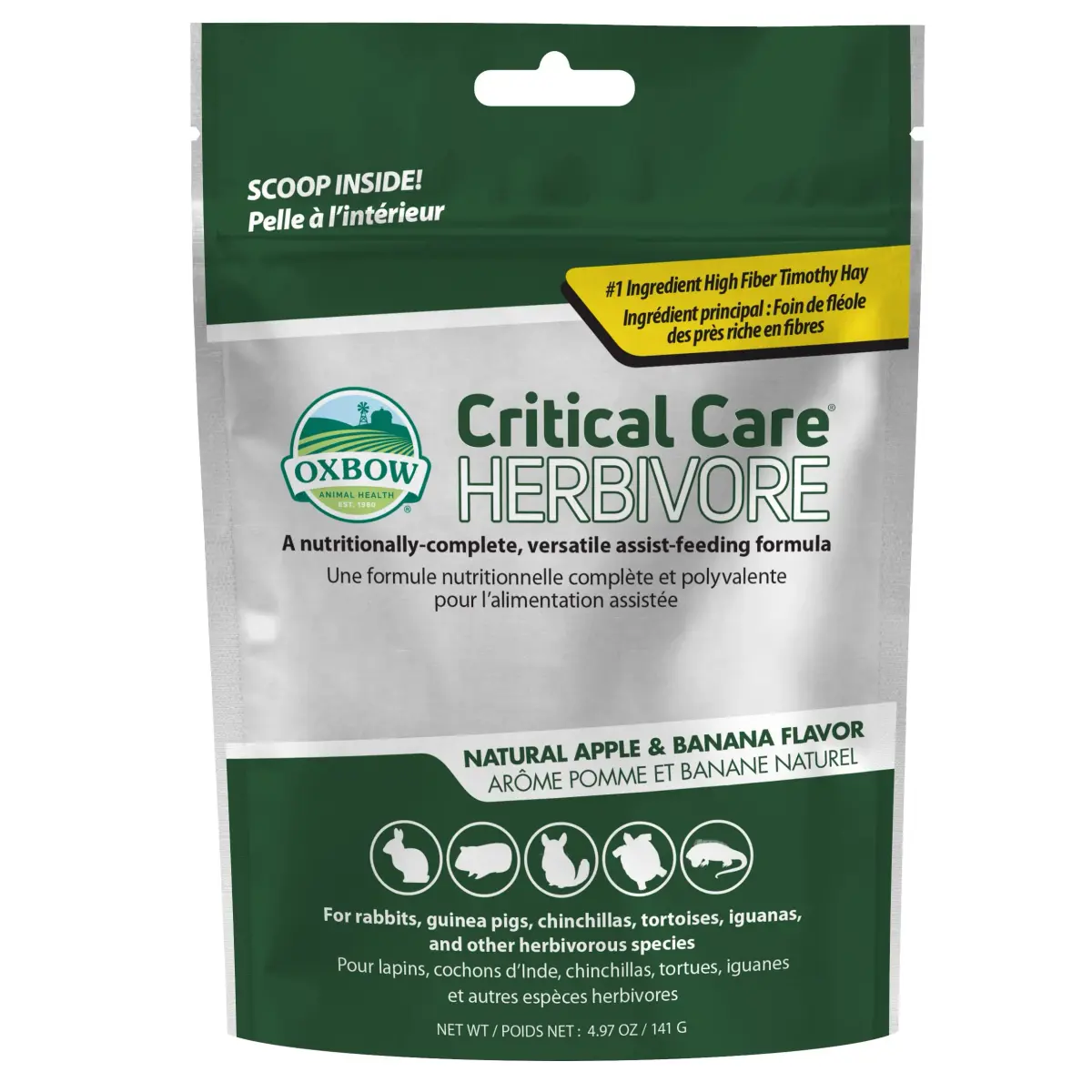Oxbow Critical Care Herbivore Apple Banana 141 g (4.97 oz) | Veterinary Formula for Small Herbivores - main product image