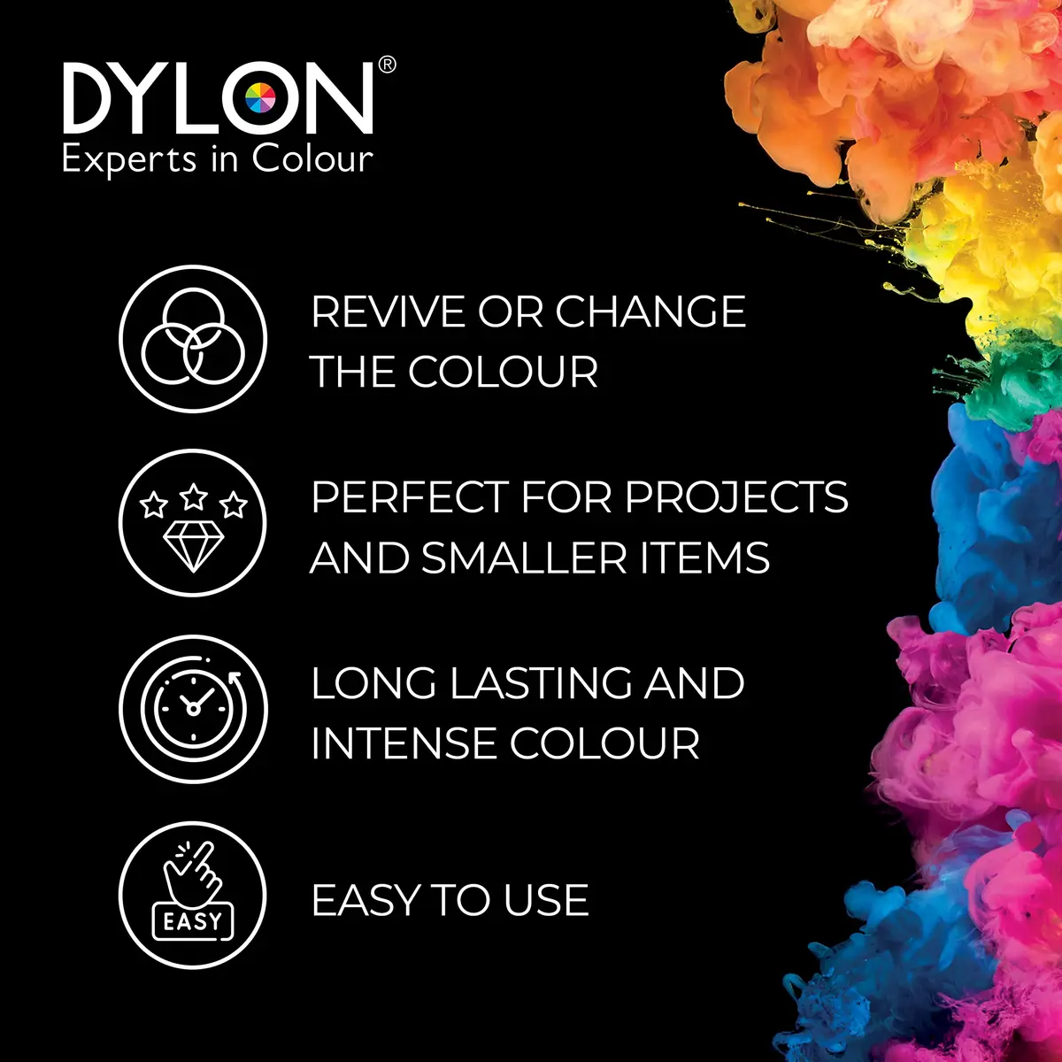 Dylon Hand Fabric Dye Sachet for Clothes & Soft Furnishings, Fresh Orange, 50g | Easy to Use, Vibrant Colors for Natural & Delicate Fabrics - view 3