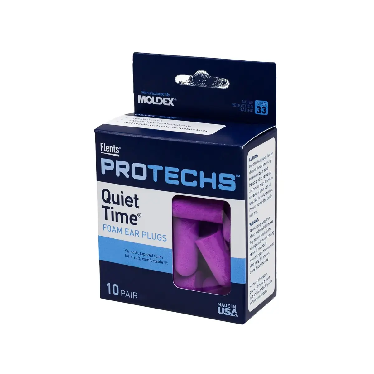 Flents Protechs Quiet Time Foam Ear Plugs NRR 33 | 10 Pair Purple - main product image
