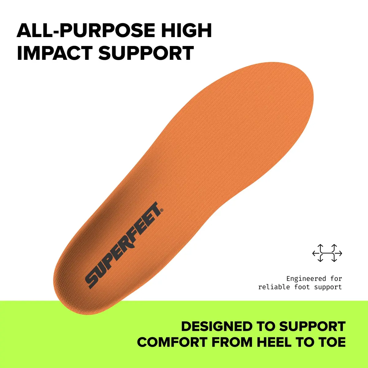Superfeet All-Purpose High Impact Support Insoles, Men 9.5-11 / Women 10.5-12 | Shock Absorbing Foam - view 2