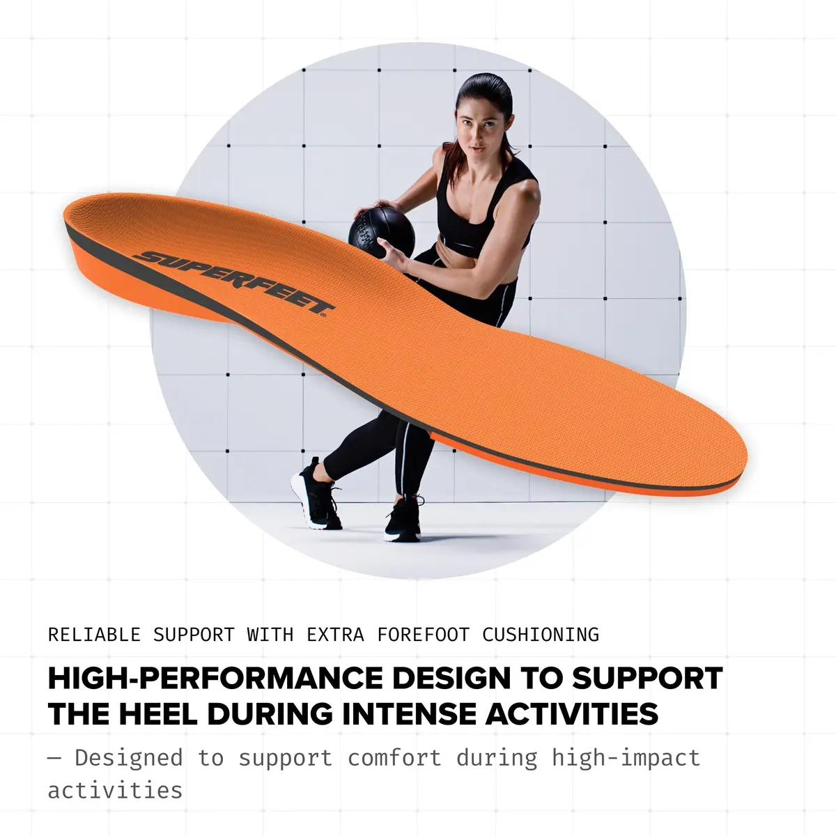 Superfeet All-Purpose High Impact Support Insoles (Orange) - Trim-to-Fit Orthotic Arch Support Shoe Inserts - Men 11.5-13 / Women 12.5-14 | High Impact Stability - view 5