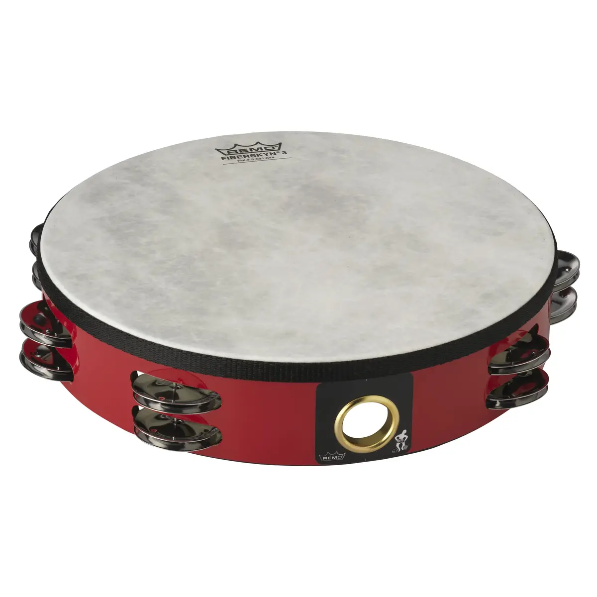 Remo Fiberskyn Tambourine 10" Quadura Deep Red | Durable, Lightweight & Pre-Tuned - main product image