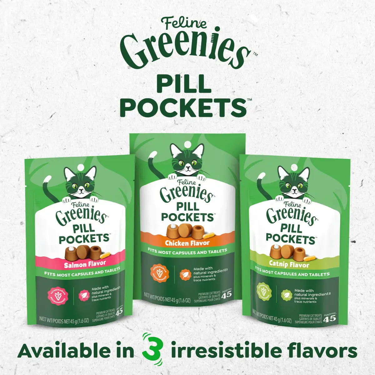 Greenies Feline Pill Pockets Soft Cat Treats, Chicken Flavor, 45 Count | Vet-Recommended Pill Hiding Treat - view 9