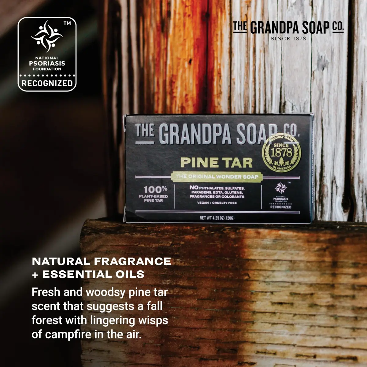 Grandpa's Pine Tar Bar Soap for Men 340g (12 oz) | 3-in-1 Cleanser, Deodorizer, Moisturizer for Sensitive Skin - view 5