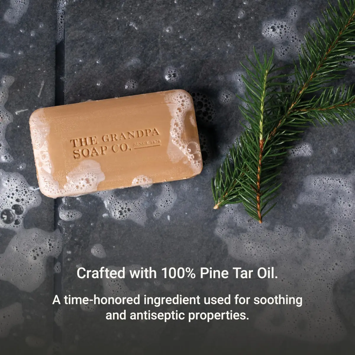 Grandpa's Pine Tar Bar Soap for Men 340g (12 oz) | 3-in-1 Cleanser, Deodorizer, Moisturizer for Sensitive Skin - view 3