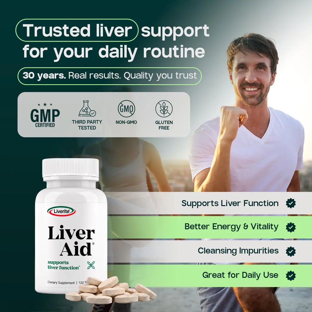 LIVERITE Liver Aid 120 Tablets | Daily Liver Support & Detox - view 7