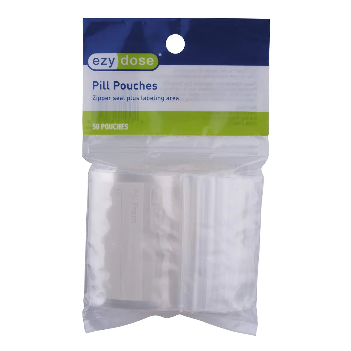 EZY DOSE Disposable Zippered Seal Pill Pouches, Write on Label, 50 Count | FDA Approved Personal Pill Dispenser - main product image