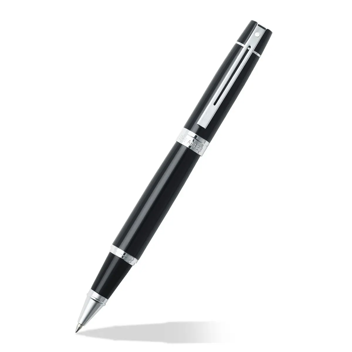 Sheaffer 300 Glossy Black Rollerball Pen with Chrome-Plated Trim | Elegant Design & Refillable - view 5