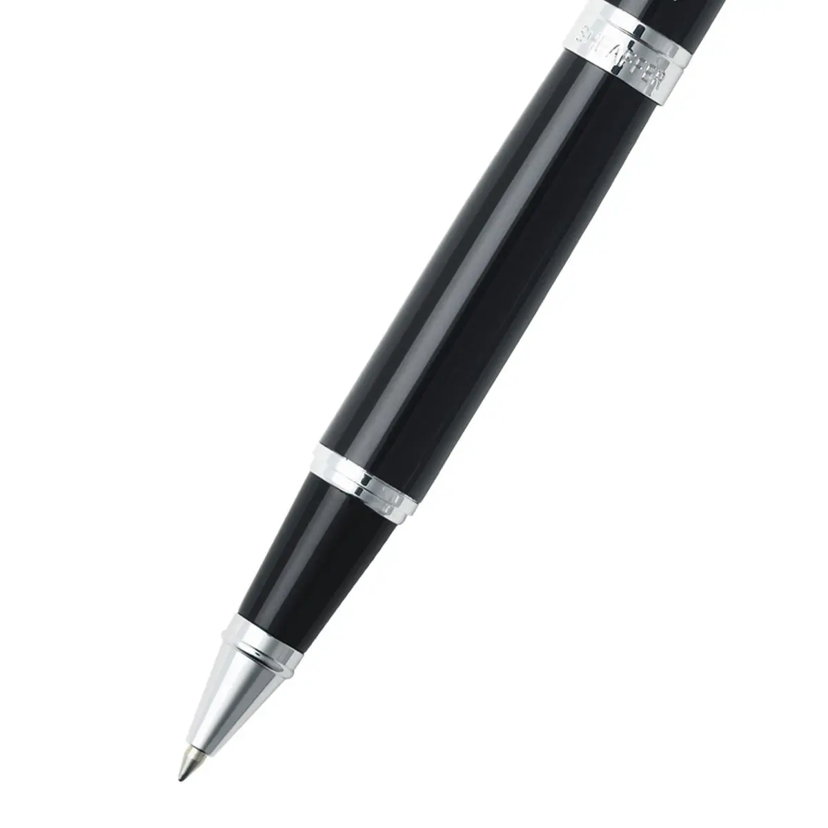Sheaffer 300 Glossy Black Rollerball Pen with Chrome-Plated Trim | Elegant Design & Refillable - view 3