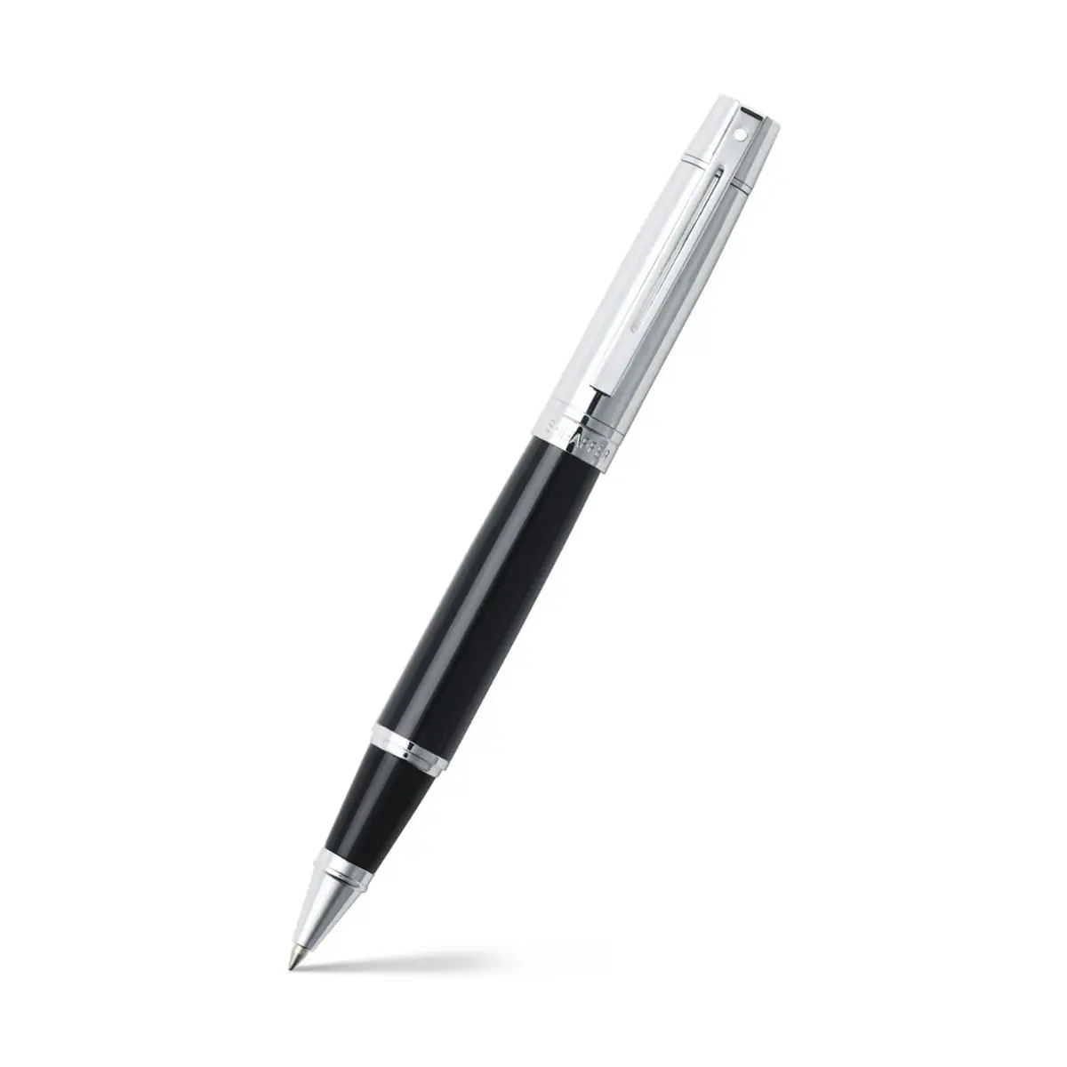 Sheaffer 300 Glossy Black Rollerball Pen with Bright Chrome Cap and Chrome-Plated Trim | Elegant, Refillable, 1 Count - main product image