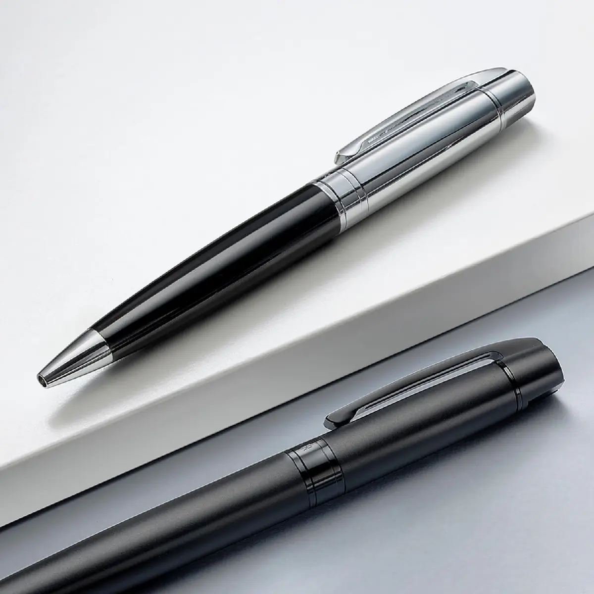 Sheaffer 300 Glossy Black Rollerball Pen with Bright Chrome Cap and Chrome-Plated Trim | Elegant, Refillable, 1 Count - view 3