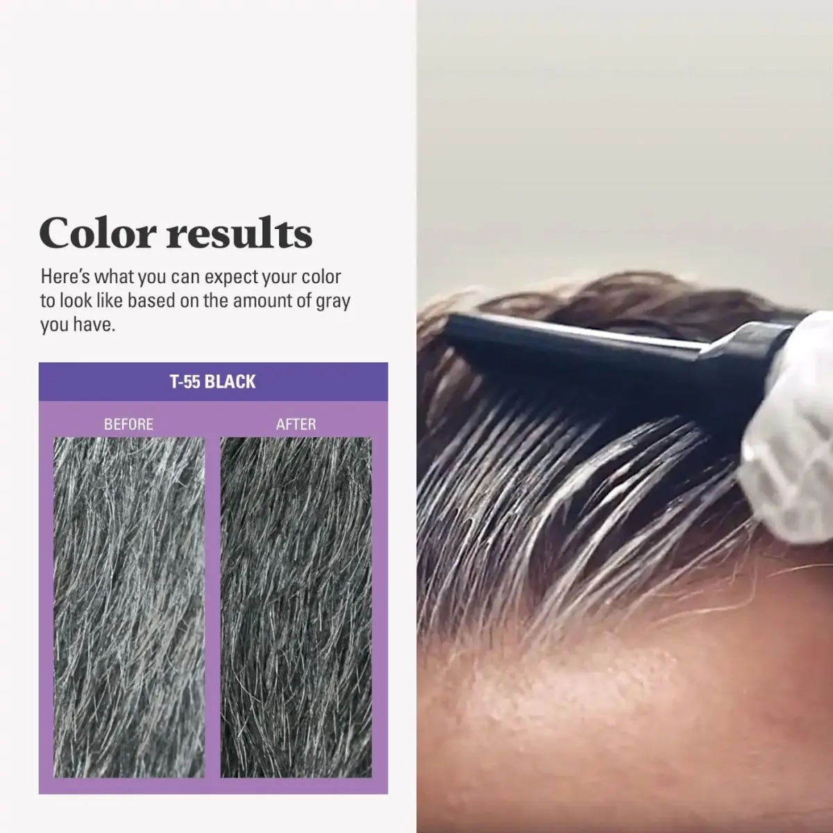 Just For Men Touch of Gray Hair Color, Salt & Pepper Look, Black T-55, 1 Kit | Ammonia & Peroxide Free - view 5