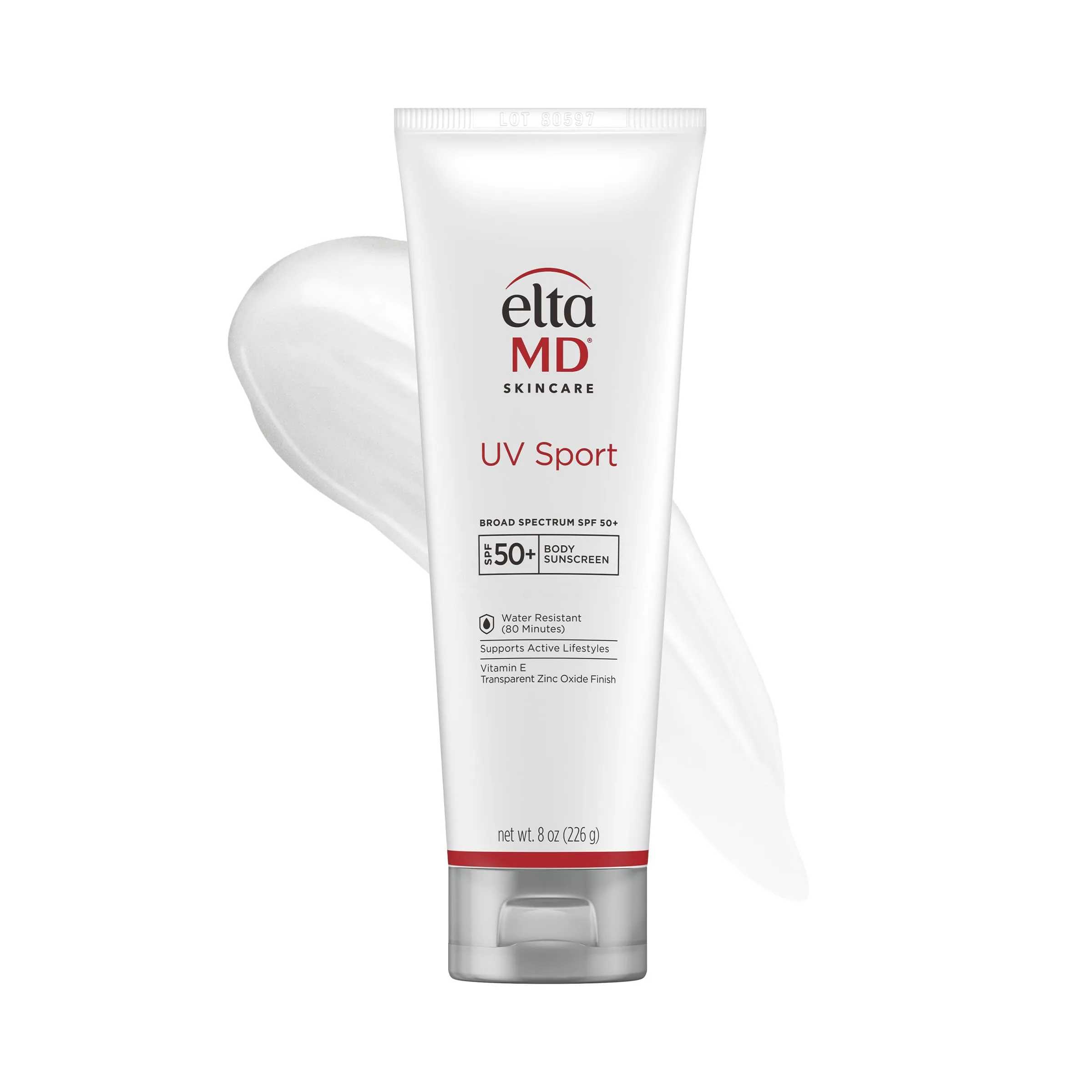 EltaMD UV Sport Sunscreen Lotion SPF 50, Water & Sweat Resistant, Oil-Free, Zinc Oxide Formula, 8 oz (227 g) - main product image