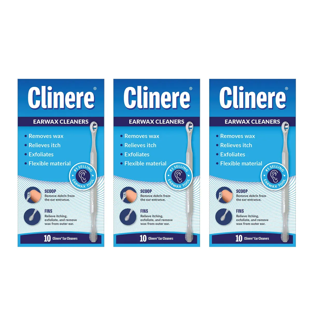 Clinere Ear Cleaners Ear Wax Removal Tool Itch Relief 30 Count | Safe, Reusable Earwax Cleaner for Gentle Ear Care - main product image