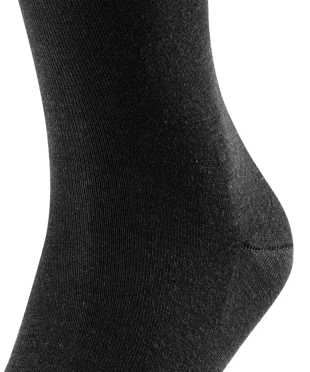 FALKE Men's Airport Crew Socks, Merino Wool Cotton, Black 3000, Size 11-12 | Classic Formal Comfort - view 7
