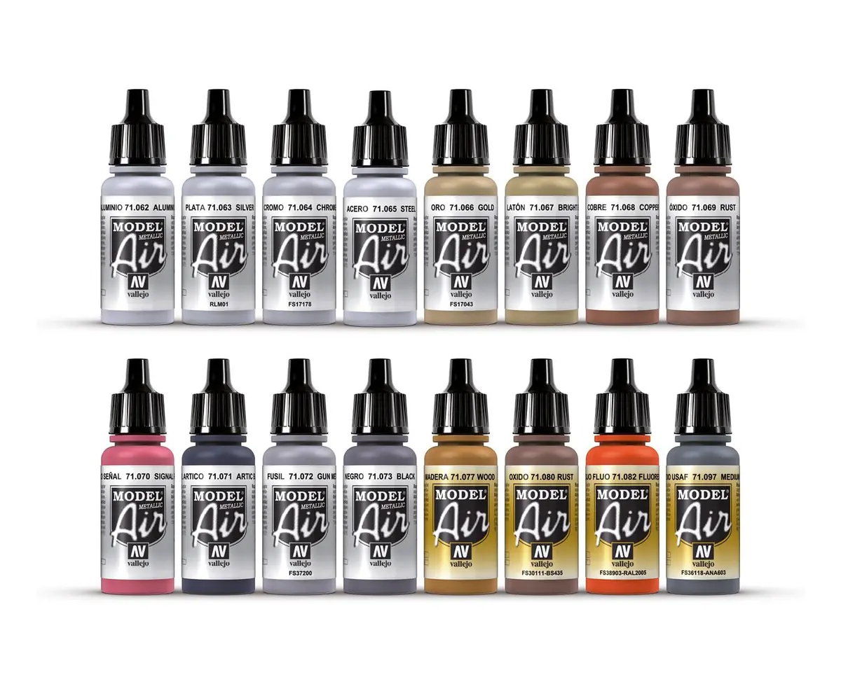 Vallejo Model Air Metallic Set 17ml | Superior Acrylic Airbrush Paint for Models - view 2