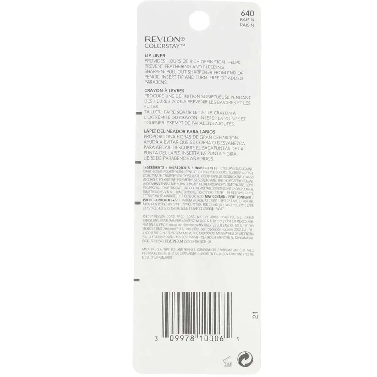 REVLON ColorStay Lipliner Pencil Raisin 640 0.02 oz (2-Pack) | Long-Lasting Definition - view 2